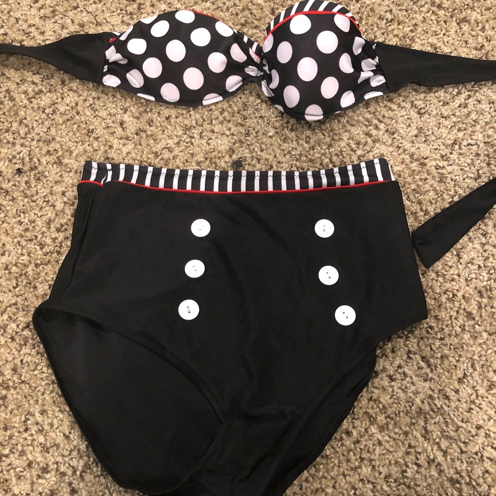 High waisted bathing suit